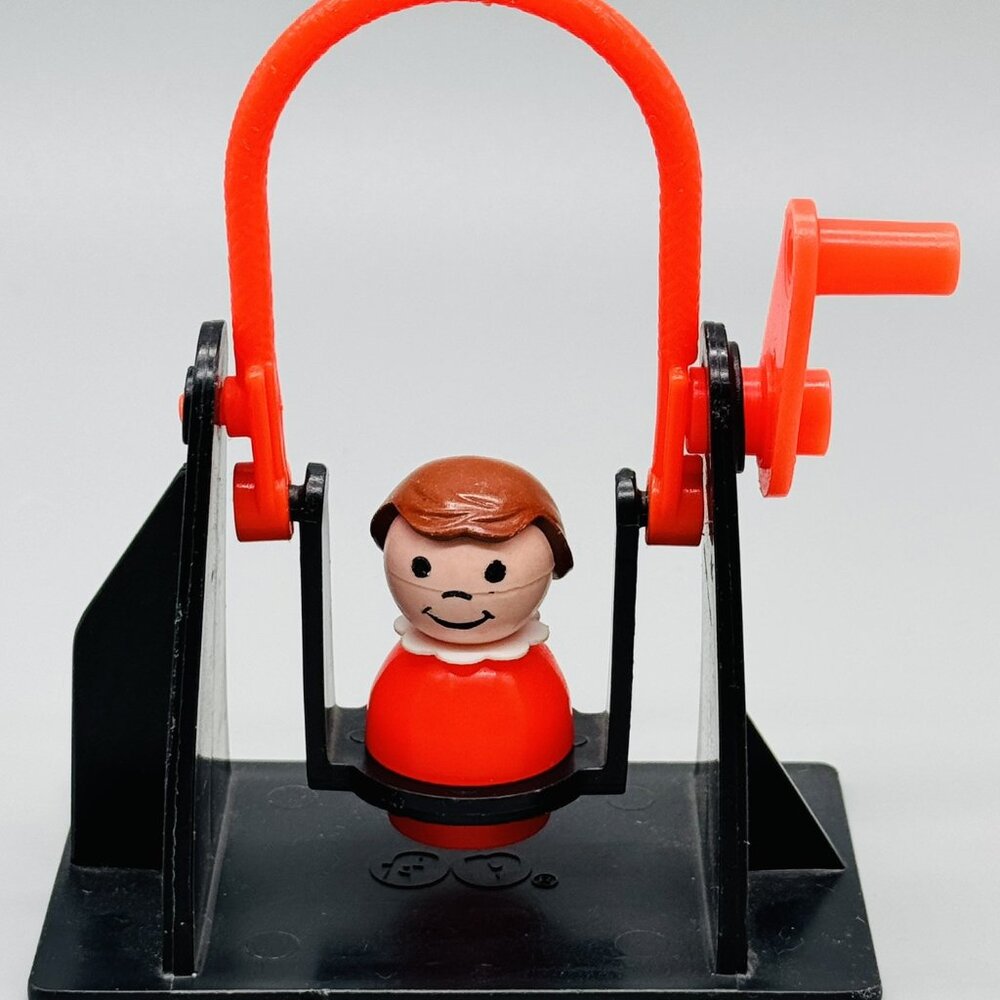 Fisher Price Little People Sesame Street #937 Black Jump Rope Swing 1977